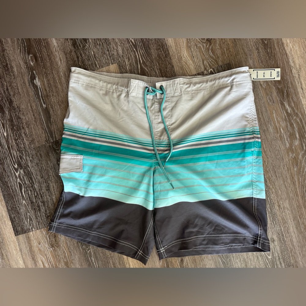 George Men’s Blue Striped Swim Trunks